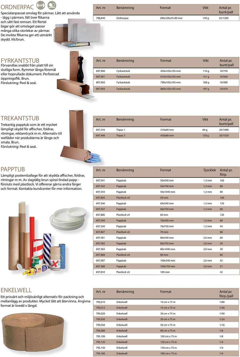 798,840 Ordnerpac 290x320x35-80 mm 159 g 25/1200 FYRKANTSTUB Förvandlas snabbt från platt till sin slutliga form. Rymmer långa föremål eller hoprullade dokument. Perforerad öppningsflik. Brun.