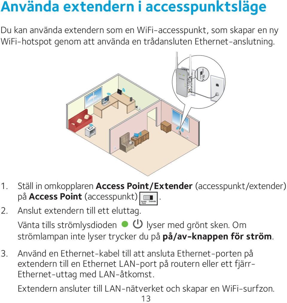 Vänta tills strömlysdioden lyser med grönt sken. Om strömlampan inte lyser trycker du på på/av-knappen för ström. 3.