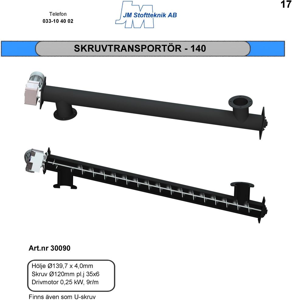 Skruv Ø120mm pl.