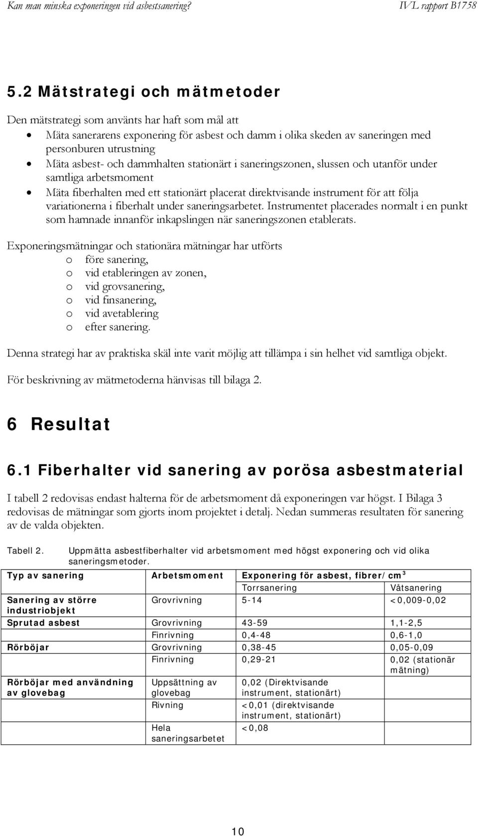 under saneringsarbetet. Instrumentet placerades normalt i en punkt som hamnade innanför inkapslingen när saneringszonen etablerats.