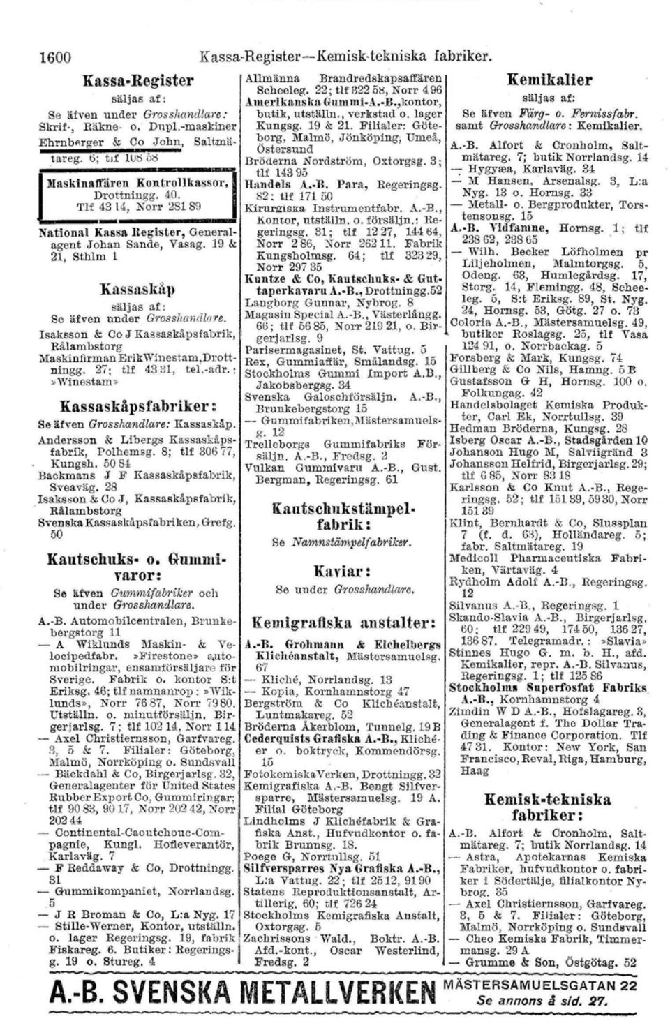 EhrnbRrger & CD John, Saltmä- g~~:~s~~~mö, Jönköping; Umeå, A..R. Alfort & Cranholm, Salttareg. 6; trf lu~ o~ B "d N d t" O t 3 mätareg. 7; butik Norrlandsg. 14 ~~f e{~a95 or s rom, x orgsg.