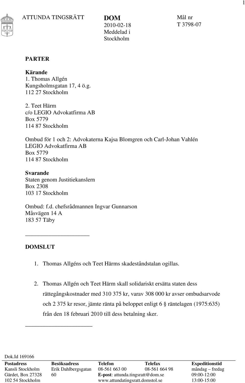 Justitiekanslern Box 23