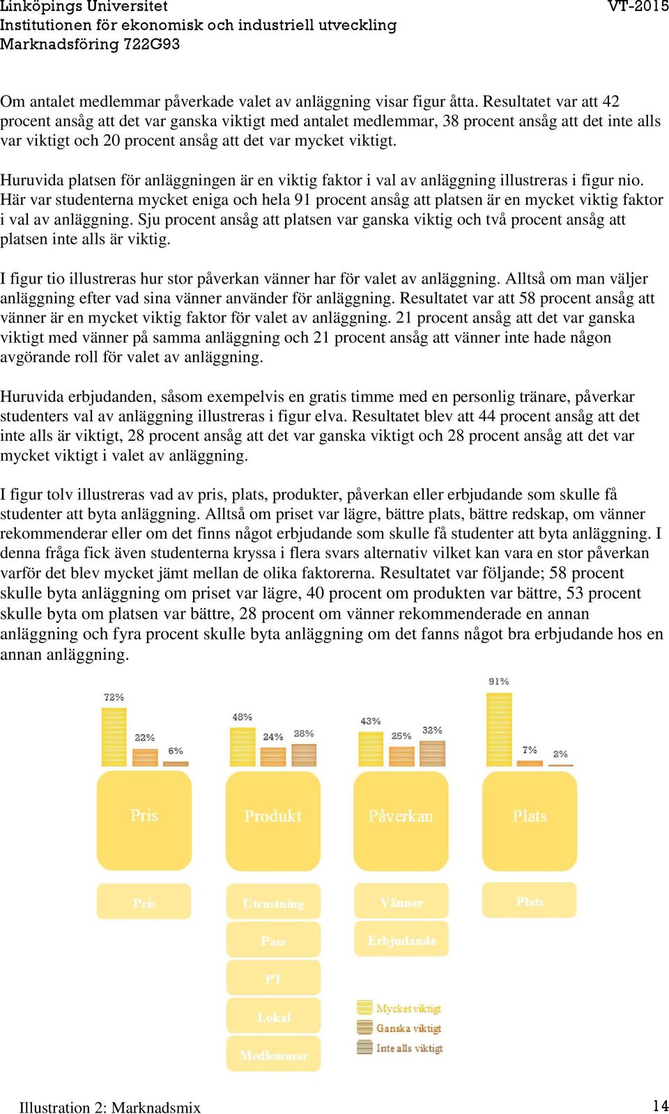Huruvida platsen för anläggningen är en viktig faktor i val av anläggning illustreras i figur nio.