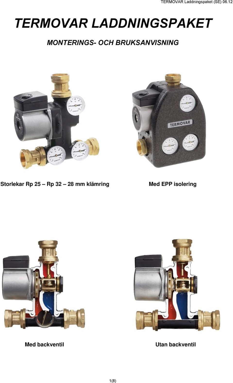 BRUKSANVISNING Storlekar Rp 25 Rp 32 28 mm
