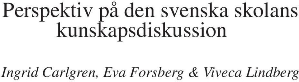 kunskapsdiskussion