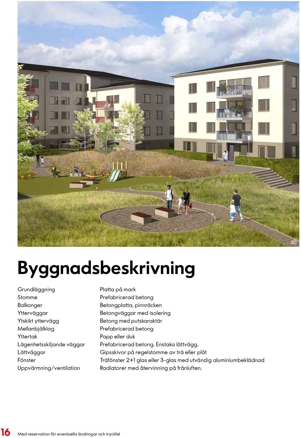 putskaraktär Prefabricerad betong Papp eller duk Prefabricerad betong. Enstaka lättvägg.