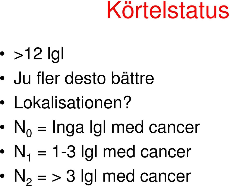 N 0 = Inga lgl med cancer N 1 =