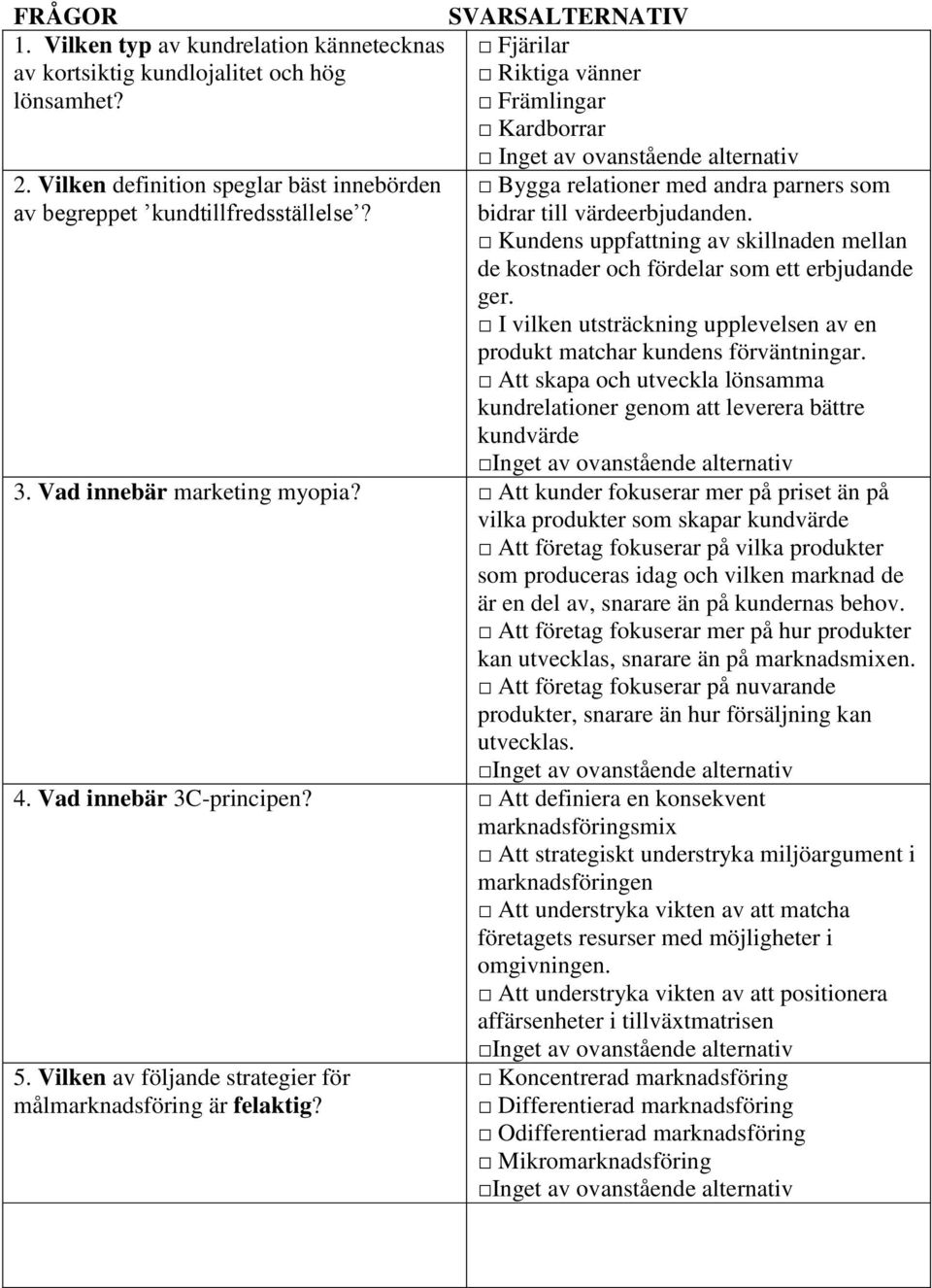 Kundens uppfattning av skillnaden mellan de kostnader och fördelar som ett erbjudande ger. I vilken utsträckning upplevelsen av en produkt matchar kundens förväntningar.