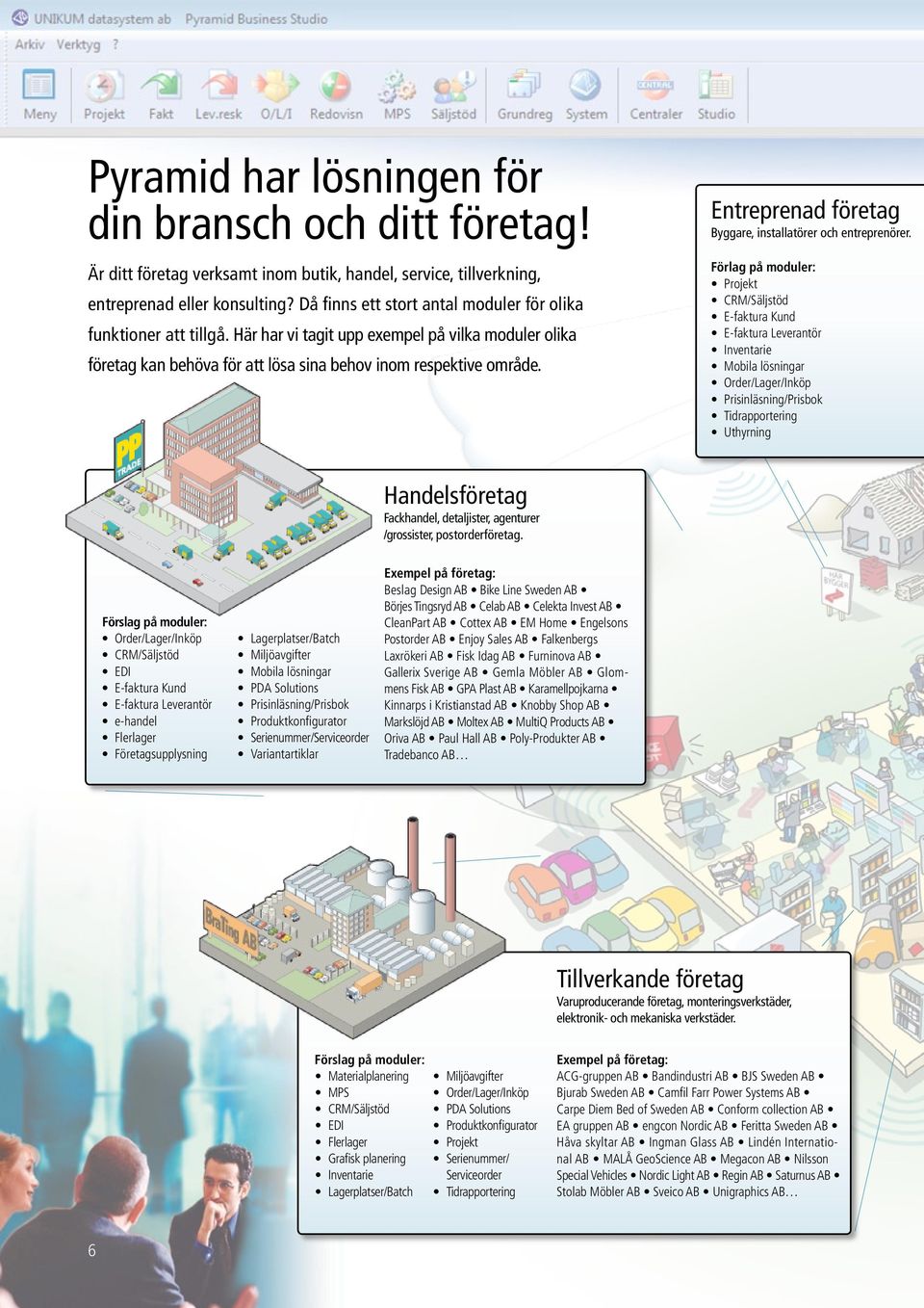 Entreprenad företag Byggare, installatörer och entreprenörer.