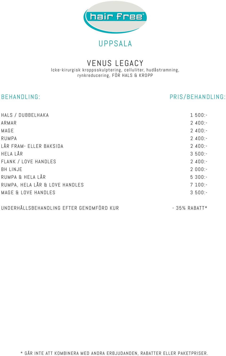 HANDLES BH LINJE RUMPA & HELA LÅR RUMPA, HELA LÅR & LOVE HANDLES MAGE & LOVE HANDLES 1 500:- 2 400:- 2 400:- 2