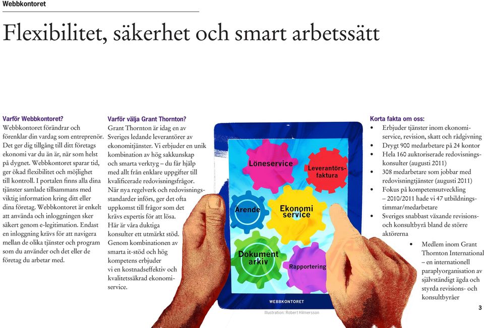 I portalen finns alla dina tjänster samlade tillsammans med viktig information kring ditt eller dina företag. Webbkontoret är enkelt att använda och inloggningen sker säkert genom e-legitimation.