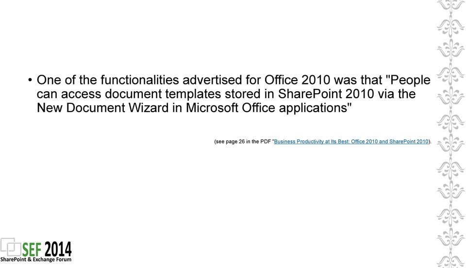Document Wizard in Microsoft Office applications" (see page 26 in the