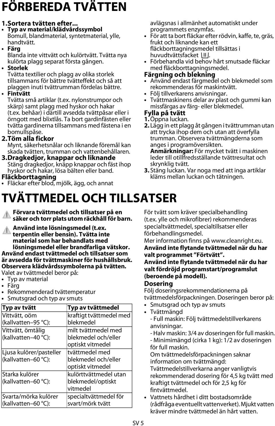 Fintvätt Tvätta små artiklar (t.ex. nylonstrumpor och skärp) samt plagg med hyskor och hakar (t.ex. behåar) i därtill avsedda tvättpåsar eller i örngott med blixtlås.