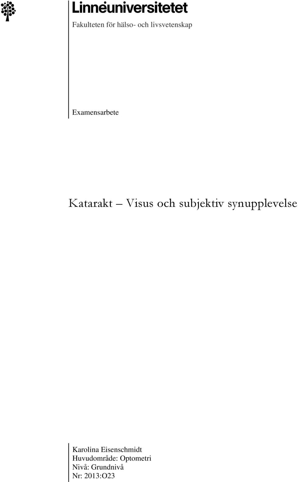 synupplevelse Karolina Eisenschmidt