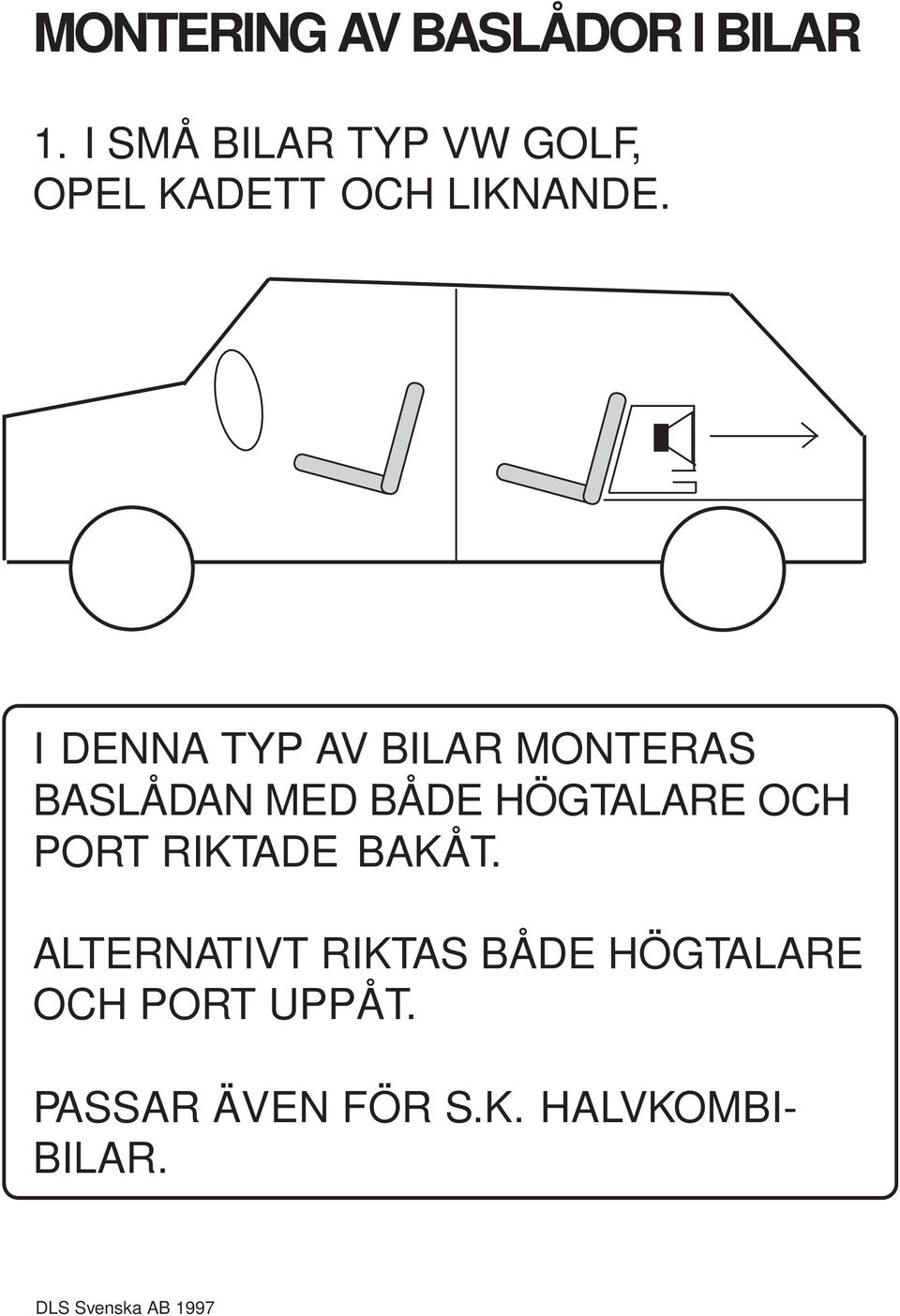 I DENNA TYP AV BILAR MONTERAS BASLÅDAN MED BÅDE HÖGTALARE OCH
