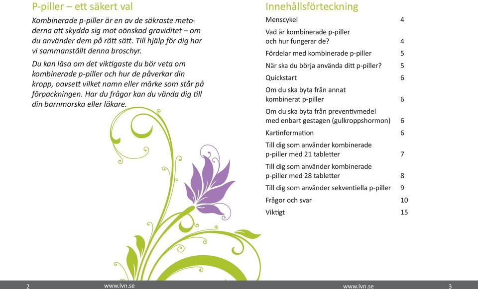 Du kan läsa om det viktigaste du bör veta om kombinerade p-piller och hur de påverkar din kropp, oavsett vilket namn eller märke som står på förpackningen.