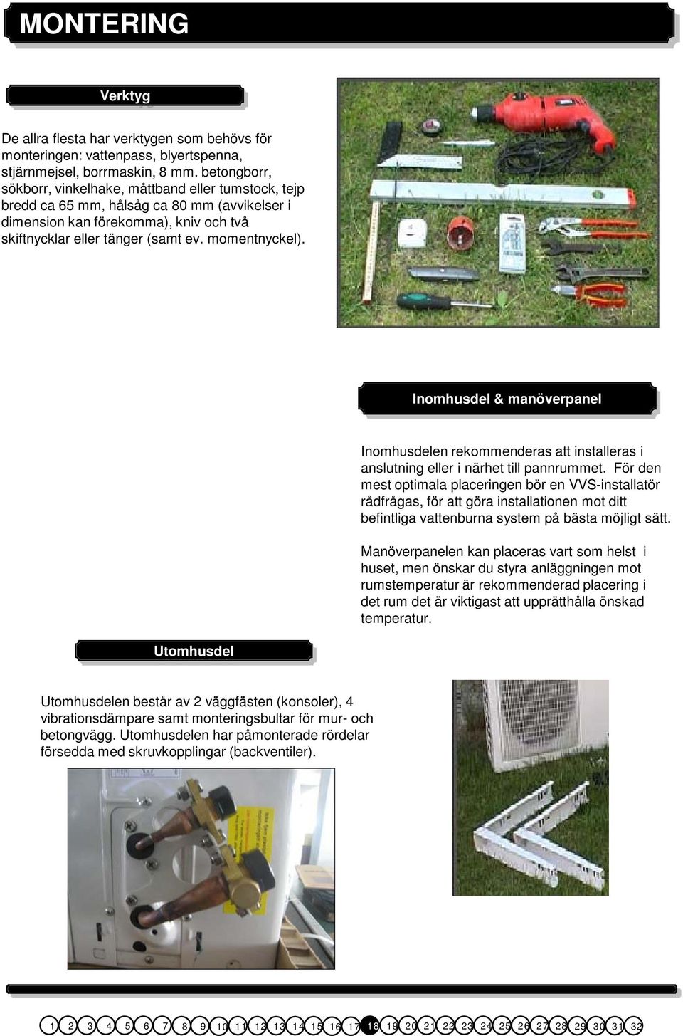 Inomhusdel & manöverpanel Inomhusdelen rekommenderas att installeras i anslutning eller i närhet till pannrummet.