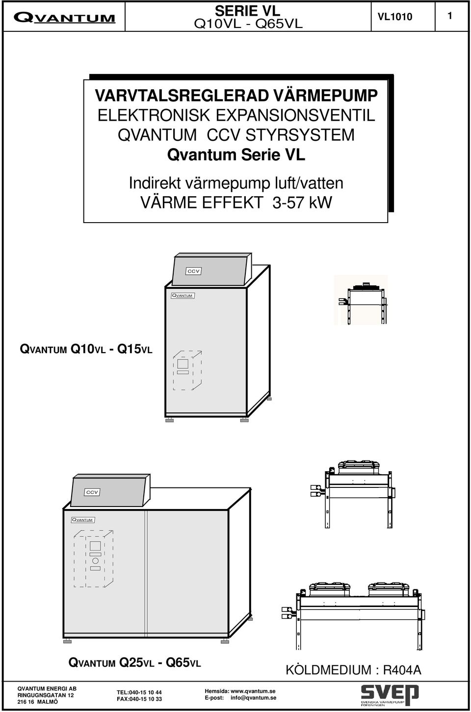 Indirekt värmepump luft/vatten VÄRME EFFEKT 3-57 kw