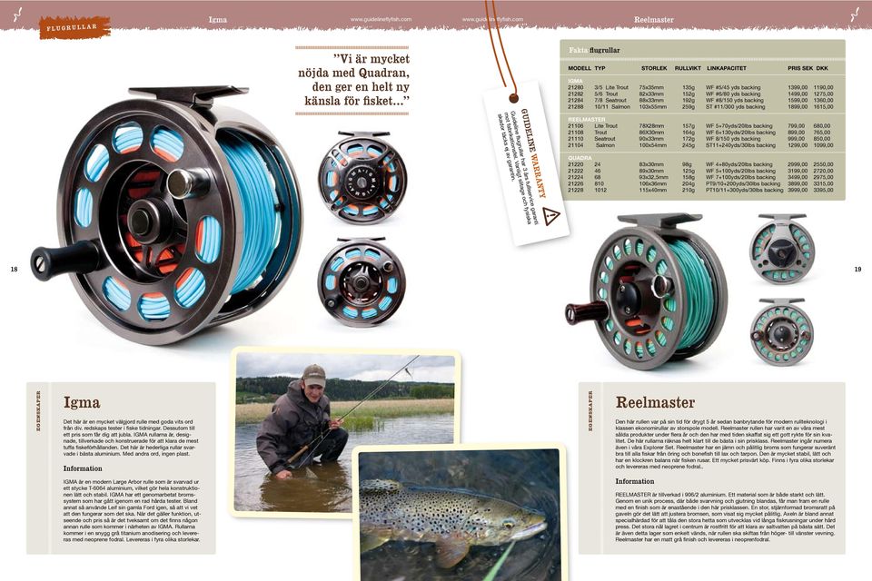 1499,00 1275,00 21284 7/8 Seatrout 88x33mm 192g WF #8/150 yds backing 1599,00 1360,00 21288 10/11 Salmon 103x55mm 259g ST #11/300 yds backing 1899,00 1615,00 REELMASTER 21106 Lite Trout 78X28mm 157g