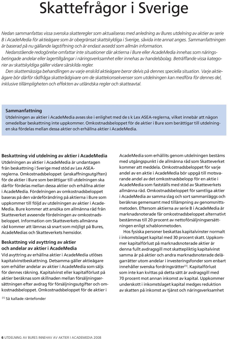 Utdelning av Bures innehav av aktier i AcadeMedia - PDF Free Download