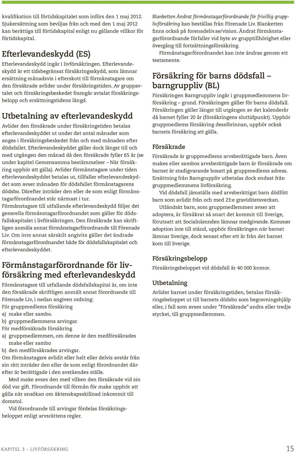 Efterlevandeskydd är ett tidsbegränsat försäkringsskydd, som lämnar ersättning månadsvis i efterskott till förmånstagare om den försäkrade avlider under försäkringstiden.