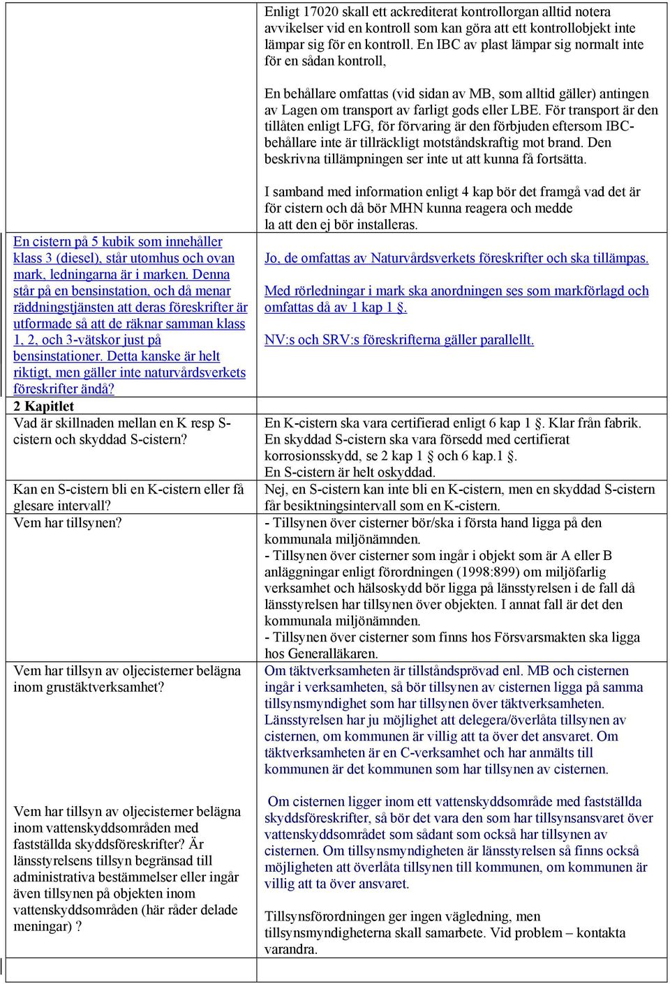 För transport är den tillåten enligt LFG, för förvaring är den förbjuden eftersom IBCbehållare inte är tillräckligt motståndskraftig mot brand.