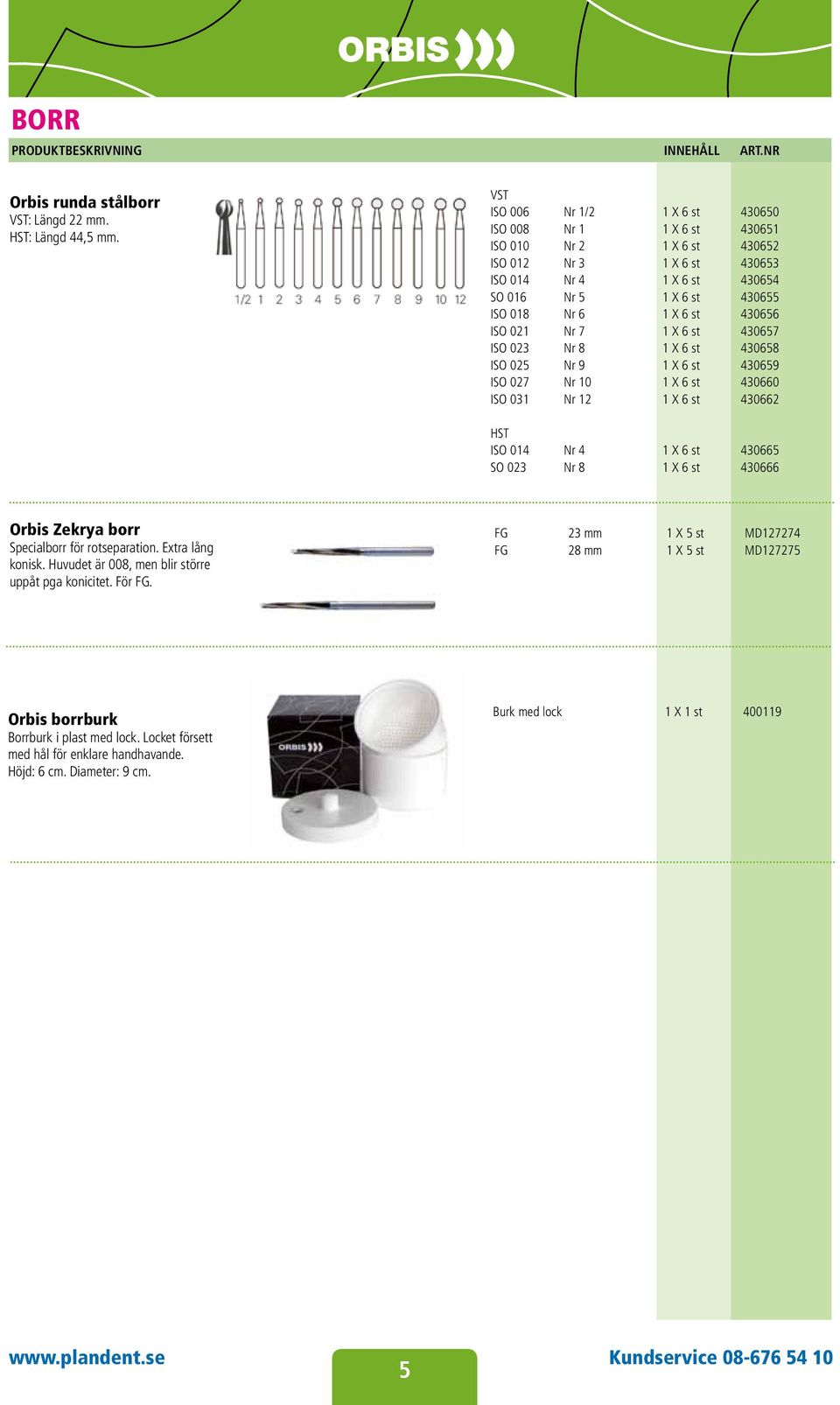 st 430656 ISO 021 Nr 7 1 X 6 st 430657 ISO 023 Nr 8 1 X 6 st 430658 ISO 025 Nr 9 1 X 6 st 430659 ISO 027 Nr 10 1 X 6 st 430660 ISO 031 Nr 12 1 X 6 st 430662 HST ISO 014 Nr 4 1 X 6 st 430665 SO 023 Nr