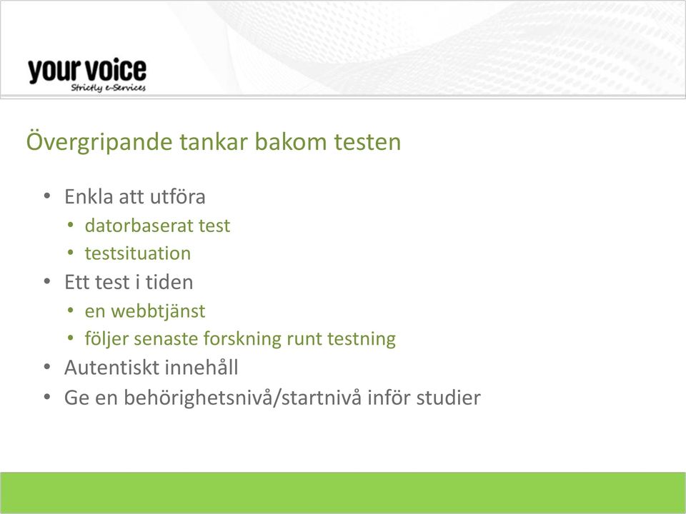 webbtjänst följer senaste forskning runt testning
