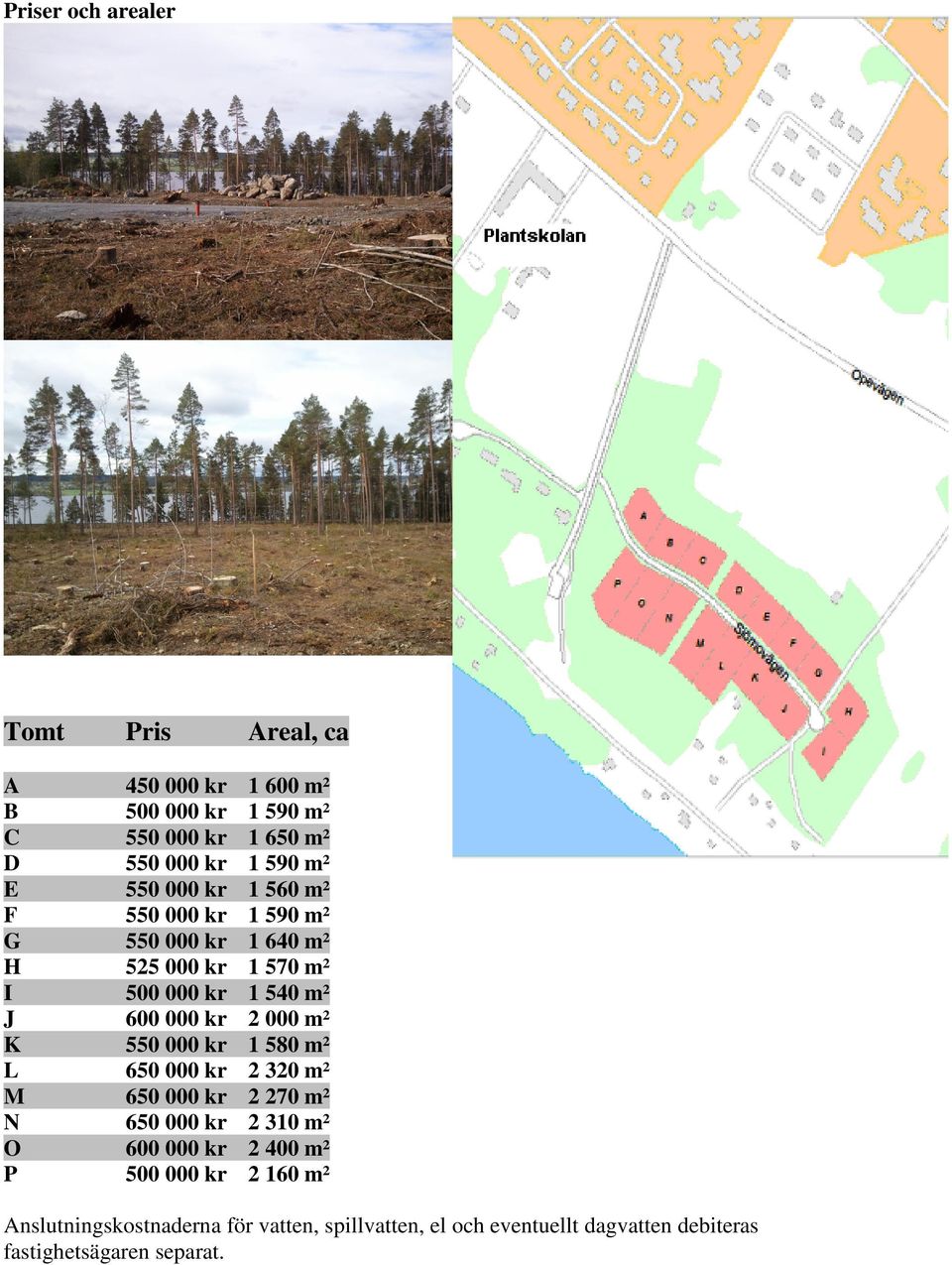 2 000 m² K 550 000 kr 1 580 m² L 650 000 kr 2 320 m² M 650 000 kr 2 270 m² N 650 000 kr 2 310 m² O 600 000 kr 2 400 m² P 500