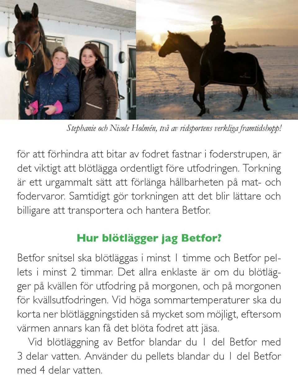 Hur blötlägger jag Betfor? Betfor snitsel ska blötläggas i minst 1 timme och Betfor pellets i minst 2 timmar.