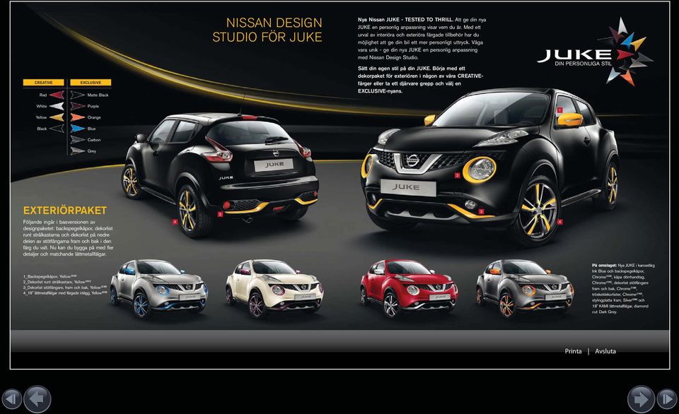 Våga vara unik - ge din nya JUKE en personlig anpassning med Nissan Design Studio. Sätt din egen stil på din JUKE.