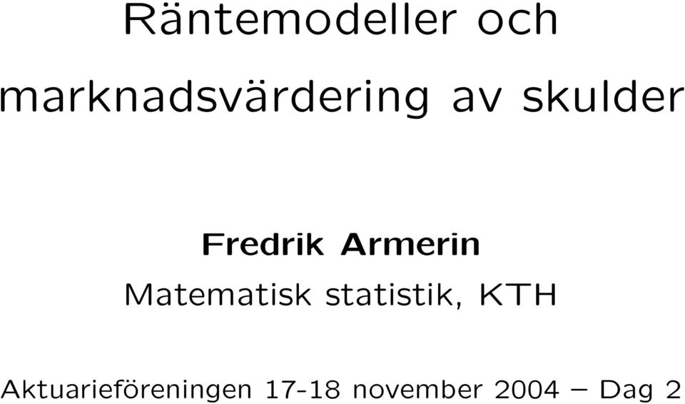 Fredrik Armerin Matematisk