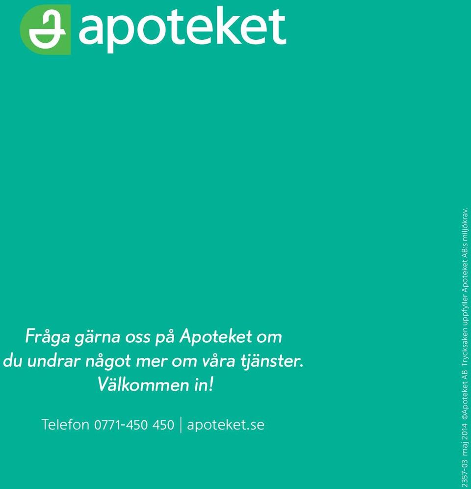 Telefon 0771-450 450 apoteket.