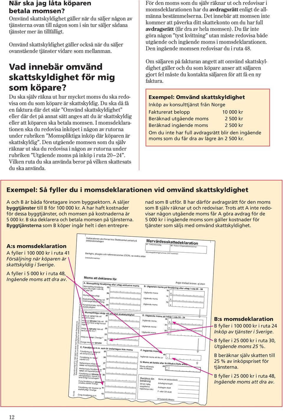 Du ska själv räkna ut hur mycket moms du ska redovisa om du som köpare är skattskyldig.