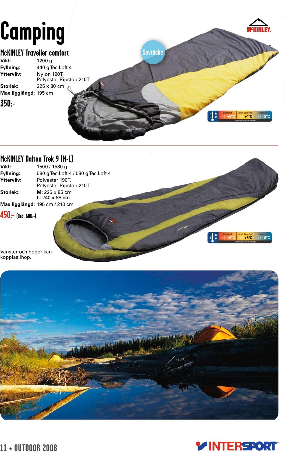 Fyllning: 580 g Tec Loft 4 / 580 g Tec Loft 4 Ytterväv: Polyester 190T, Polyester Ripstop 210T Storlek: M: 225 x 85 cm