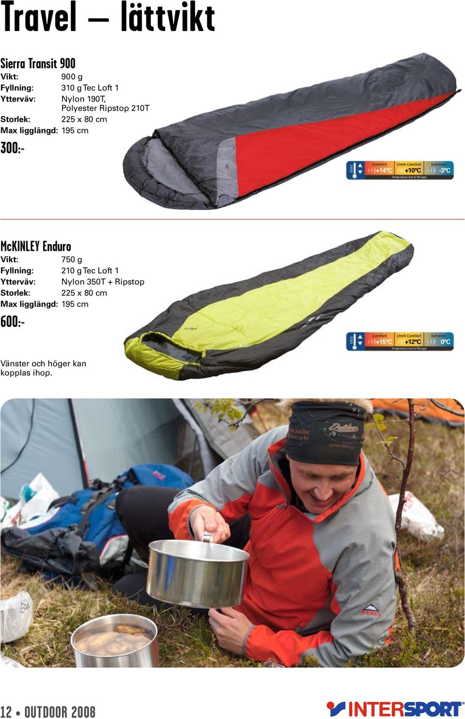 Outdoor tält, sovsäckar, liggunderlag, ryggsäckar - PDF Gratis nedladdning