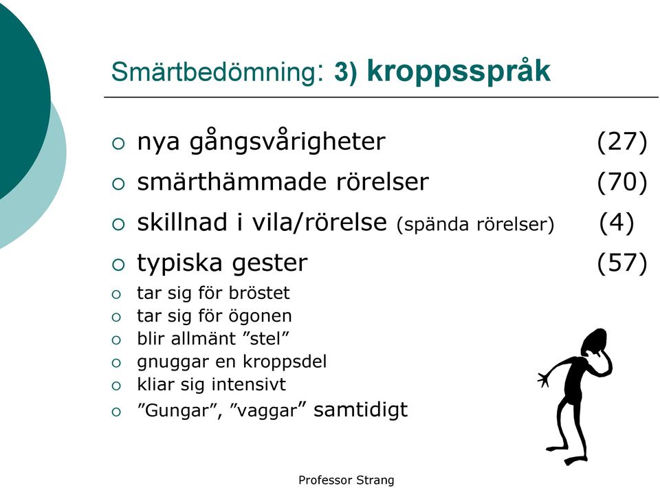 rörelser) (4) typiska gester (57) tar sig för bröstet tar sig för