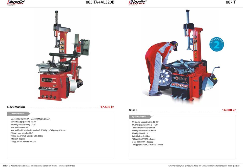 Tilltbart torn och chockluft Tillägg för ATV/MC adapter Vikt: 385kg 3-fas och 2 speed Tillägg för MC adapter 140