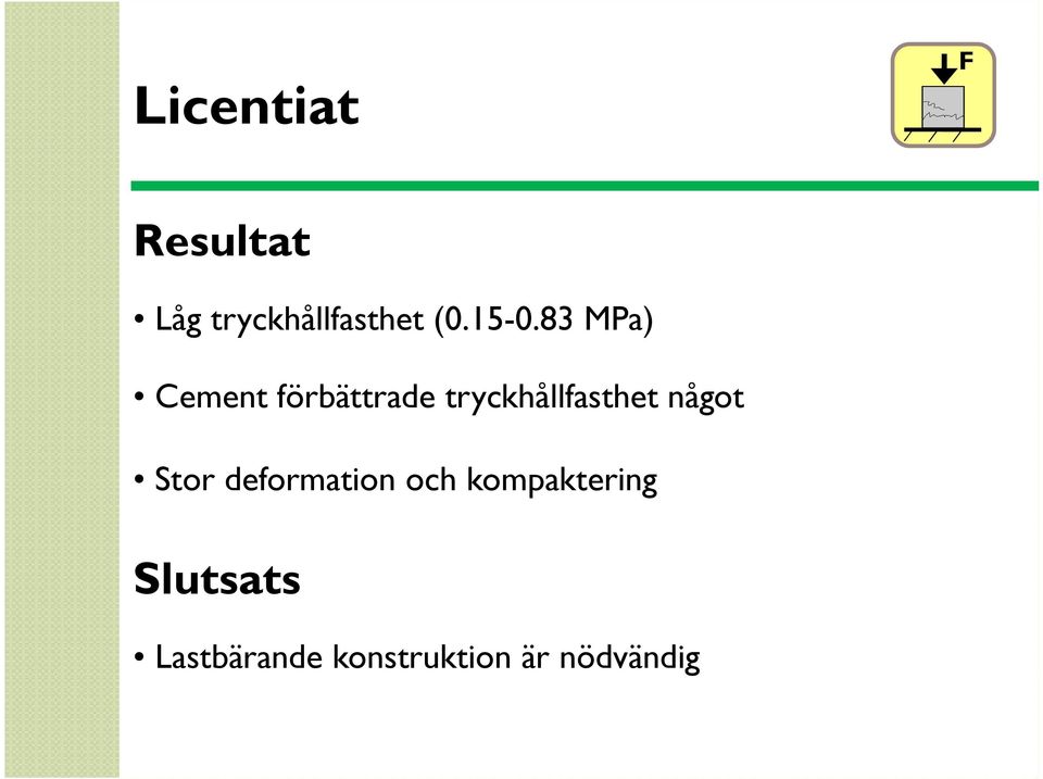 tryckhållfasthet något Stor deformation och