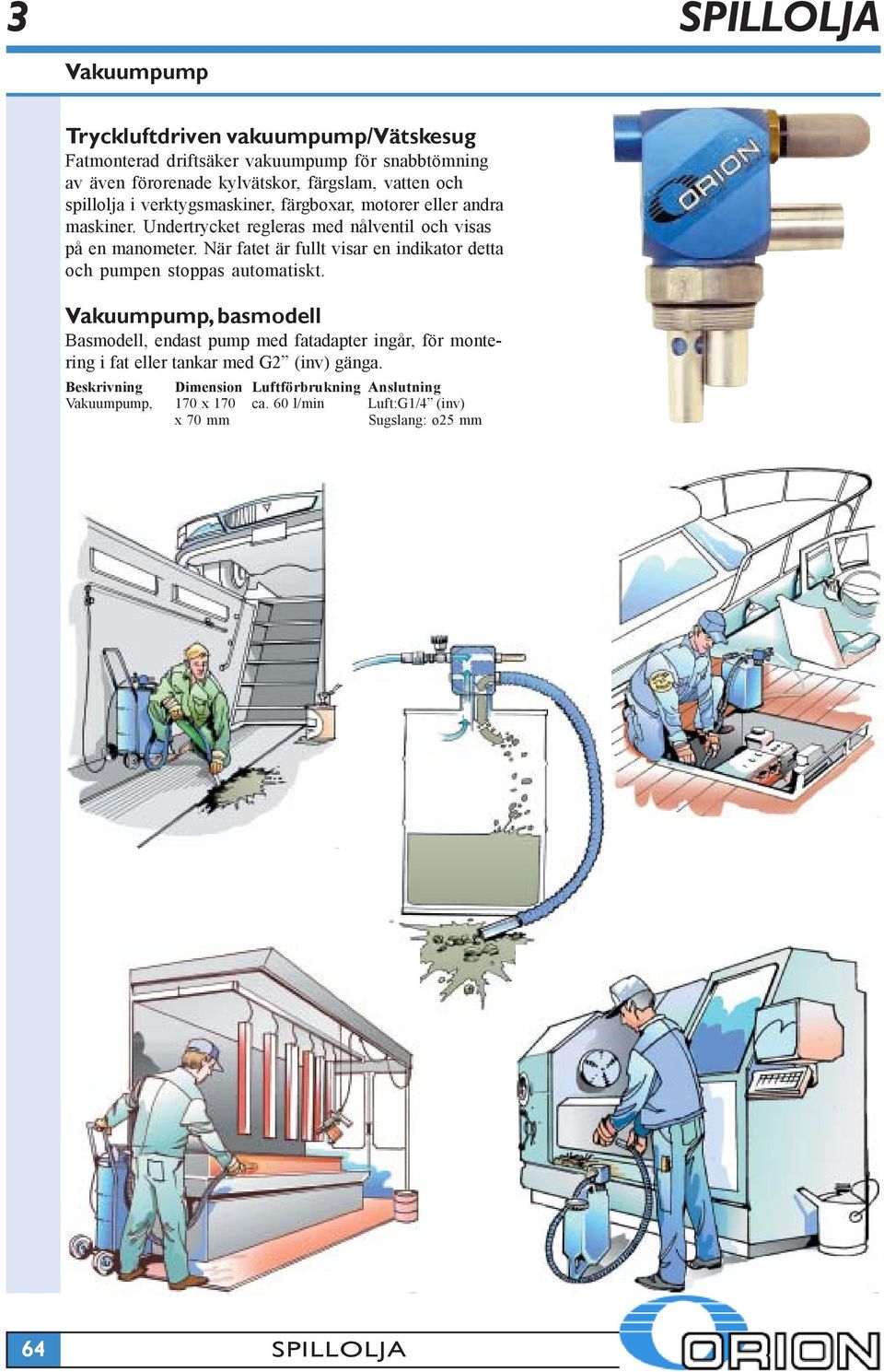 När fatet är fullt visar en indikator detta och pumpen stoppas automatiskt.