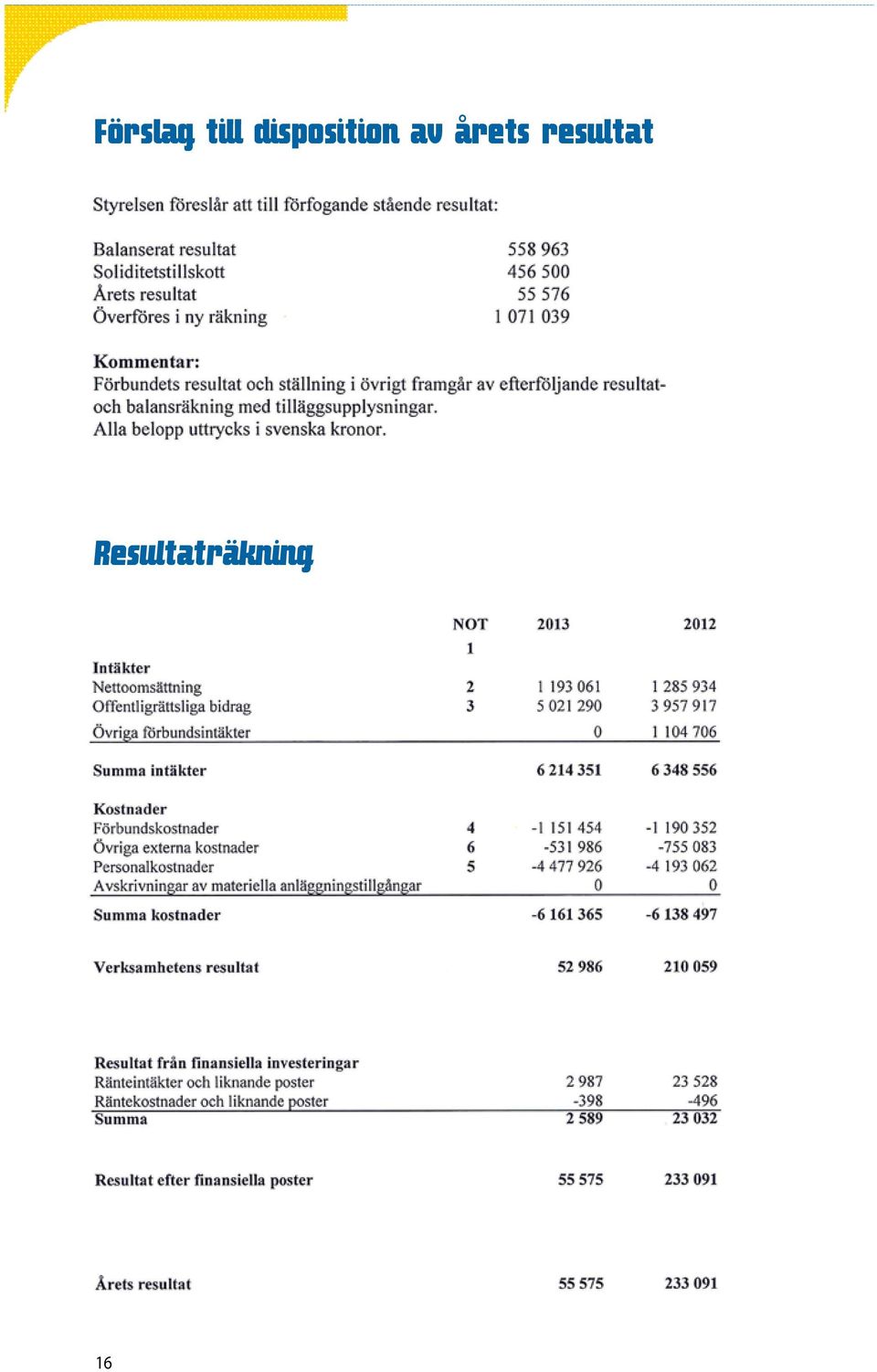 årets resultat