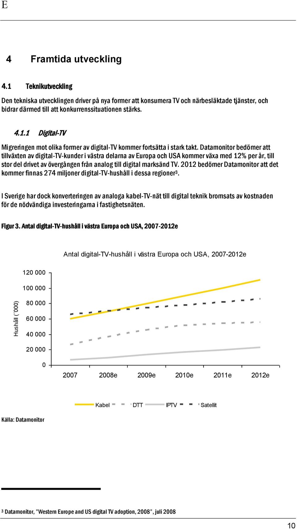 Datamonitor bedömer att tillväxten av digital-tv-kunder i västra delarna av Europa och USA kommer växa med 12% per år, till stor del drivet av övergången från analog till digital marksänd TV.