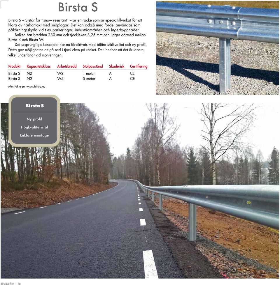 Balken har bredden 230 mm och tjockleken 3,25 mm och ligger därmed mellan Birsta K och Birsta W. Det ursprungliga konceptet har nu förbättrats med bättre stålkvalitet och ny profil.