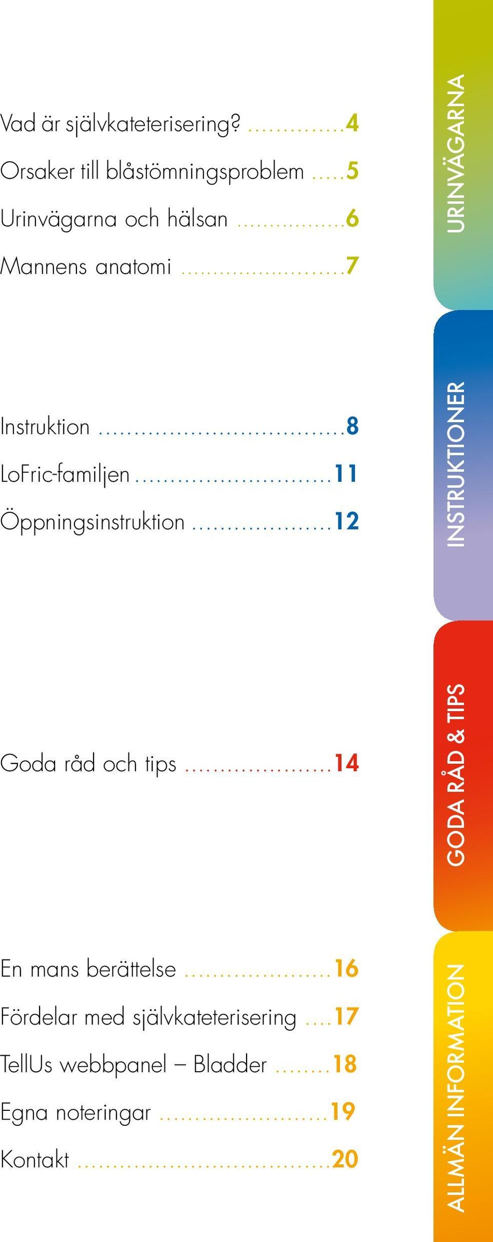 ..12 INSTRUKTIONER Goda råd och tips...14 GODA RÅD & TIPS En mans berättelse.