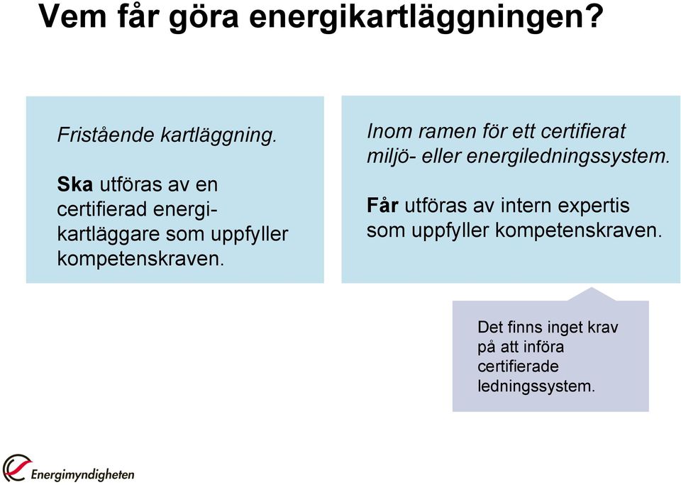 Inom ramen för ett certifierat miljö- eller energiledningssystem.