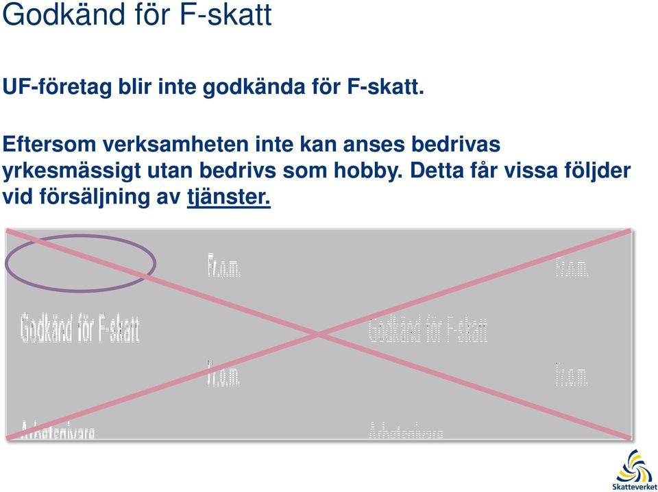 Eftersom verksamheten inte kan anses bedrivas