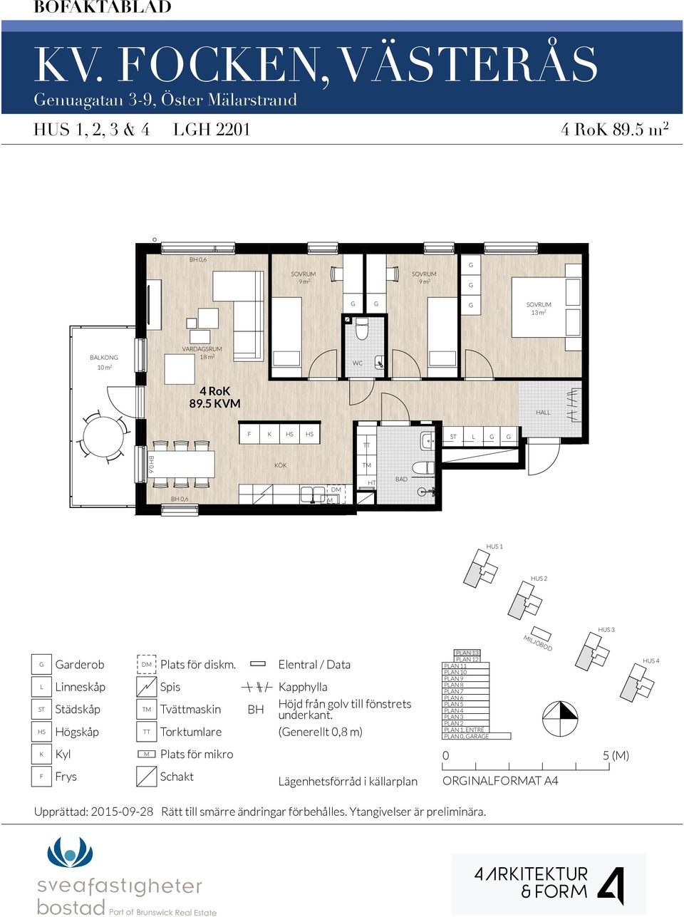 5 V Ö T D arderob inneskåp D T apphylla (enerellt 0,8 m) PAN 13 PAN 12 PAN 11 PAN 10 PAN