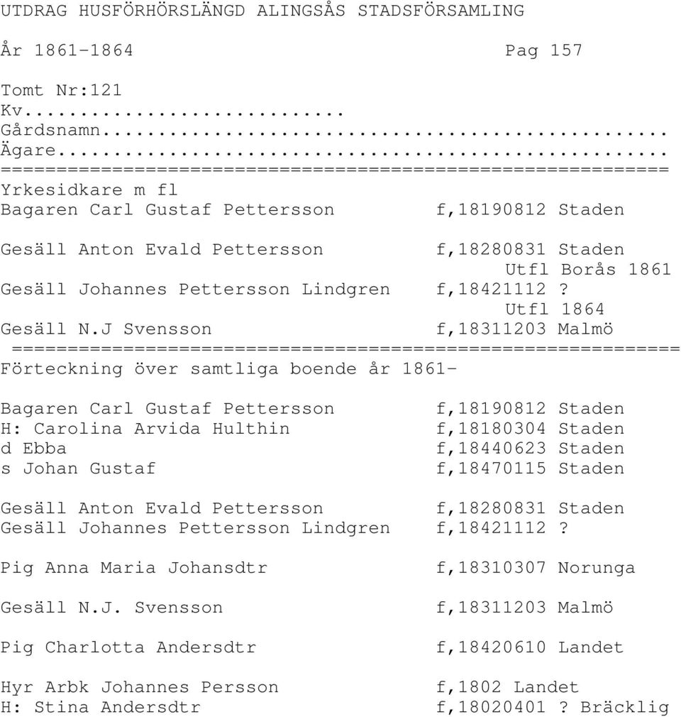 Utfl 1864 Gesäll N.