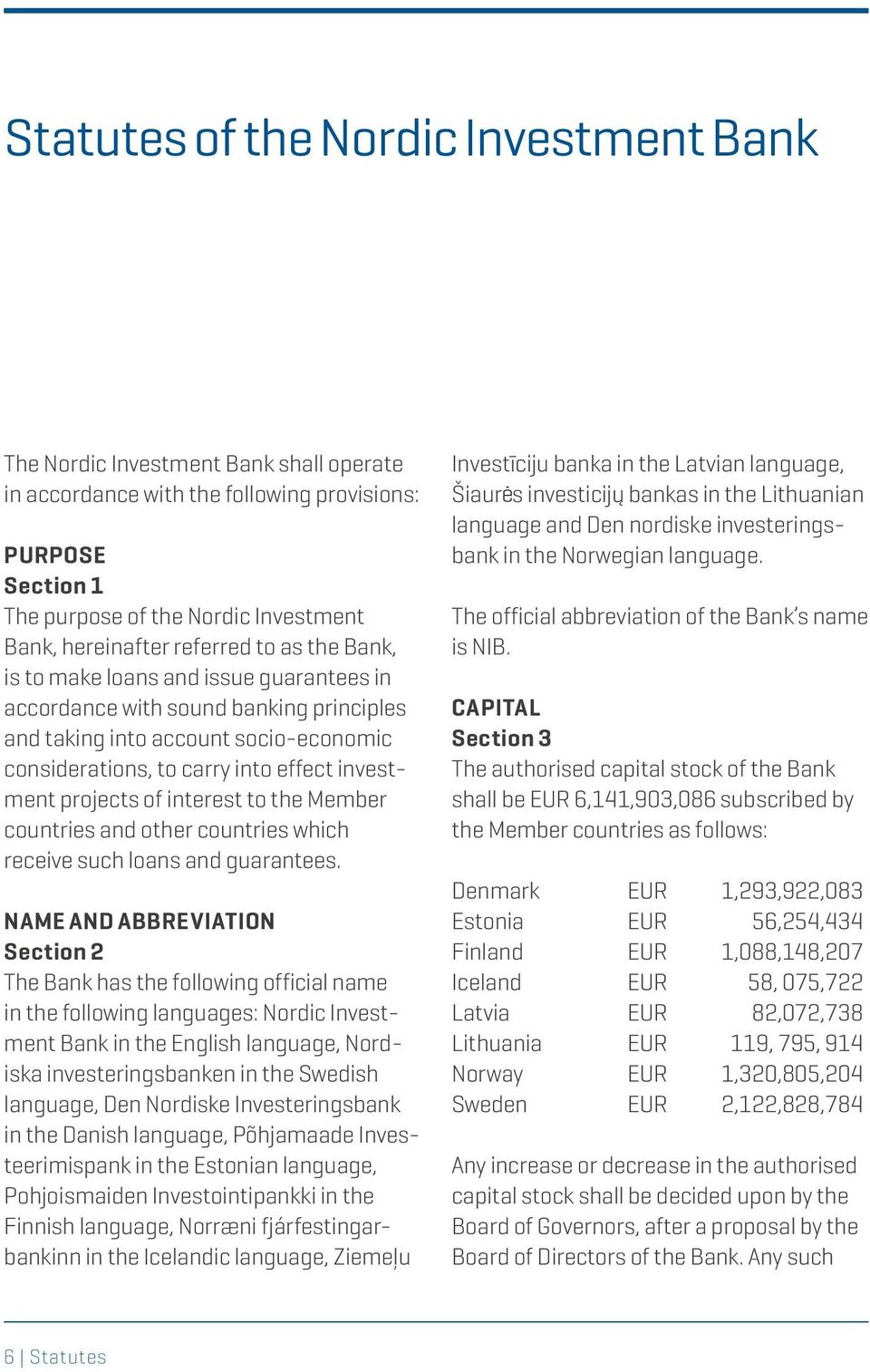 projects of interest to the Member countries and other countries which receive such loans and guarantees.