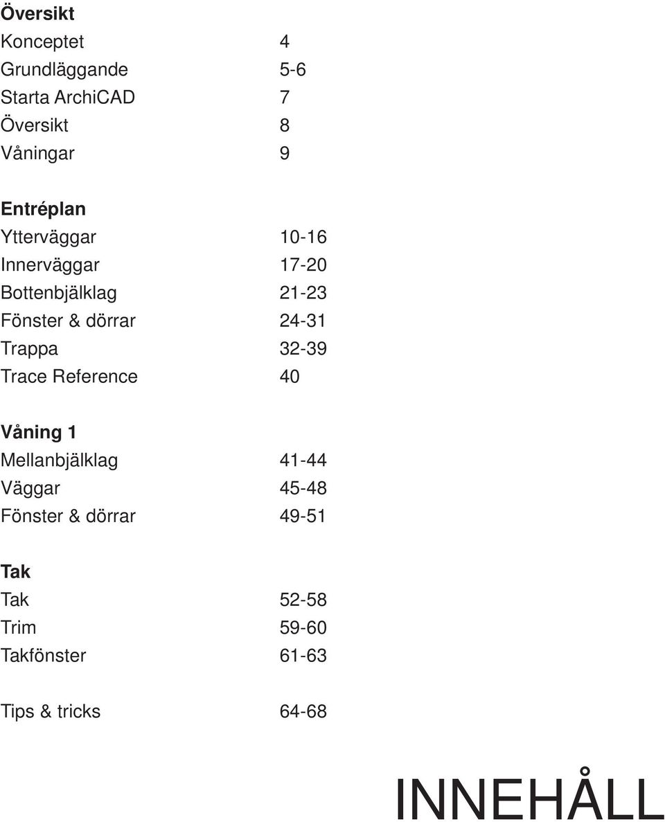 24-31 Trappa 32-39 Trace Reference 40 Våning 1 Mellanbjälklag 41-44 Väggar 45-48